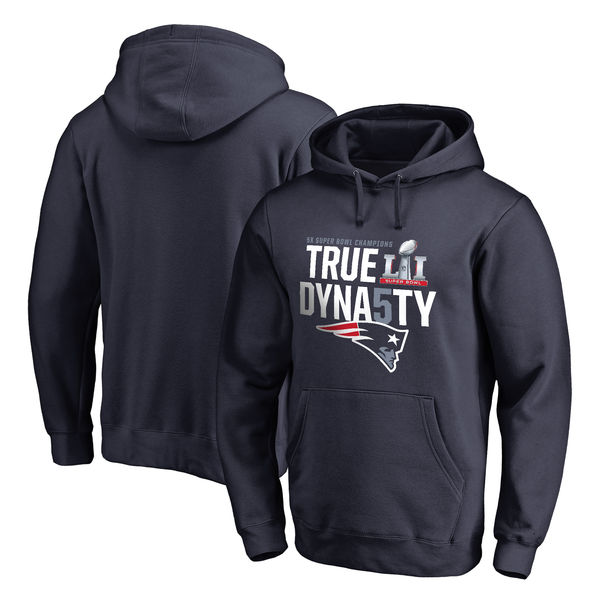 New England Patriots Pro Line by Fanatics Branded 5-Time Super Bowl Champions True Dynasty Pullover Hoodie - Navy